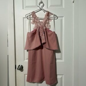 Foxiedox Pink Lace Mini Dress